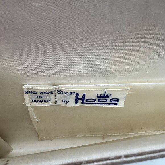 VTG Hoag Stunning Satin Beaded Evening Clutch Purse Wedding Holiday Classy Party - Picture 7 of 16